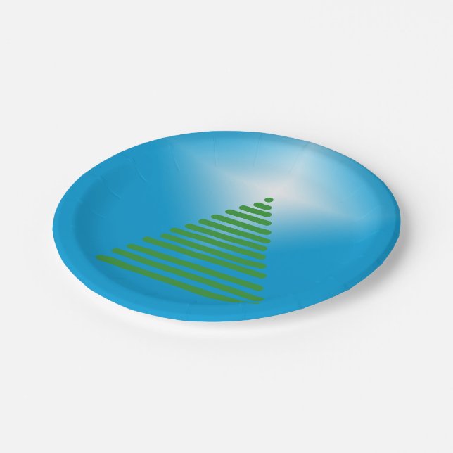 Prato De Papel Placa de papel - Árvore com estrela (Inclinado)