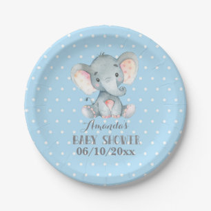 Prato De Papel Placa de papel azul Chá de fraldas de elefante