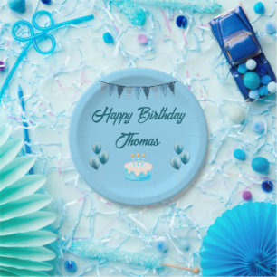 Prato De Papel Placa de Papel Azul Personalizada