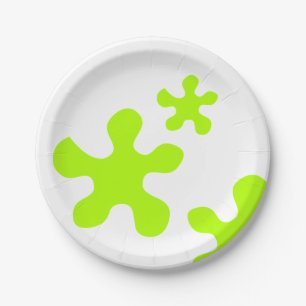 Prato De Papel placa de papel branco esbranquiçado verde, cor bra