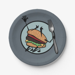 PRATO DE PAPEL PLACA DE PAPEL CHEESEBURGER ENGRAÇADA