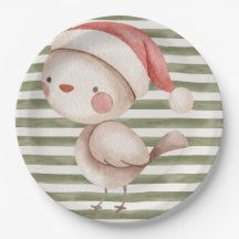 Placa de Papel com Birdie de Natal