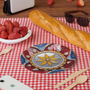 Prato De Papel Placa de papel com Design de cores colombianas