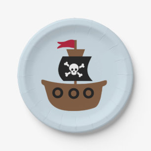 Prato De Papel Placa de papel com navio de pirata