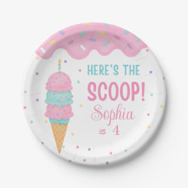 Prato De Papel Placa de papel da Festa de aniversário do sorvete
