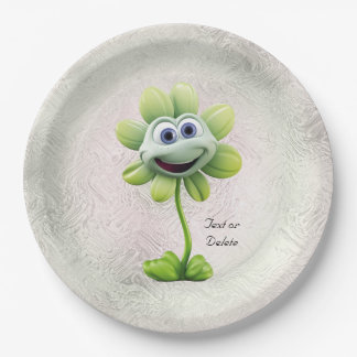 Prato De Papel Placa de papel da Flor Branca