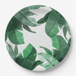 Prato De Papel Placa de papel da folha tropical