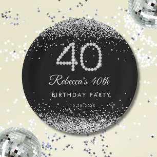Prato De Papel Placa de papel de aniversário de 40 anos de Ouros