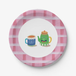 Prato De Papel Placa de Papel de Aniversário do Tea Party