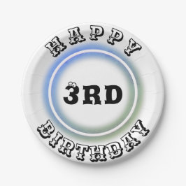 Prato De Papel Placa de Papel de Aniversário Neon Light Ring