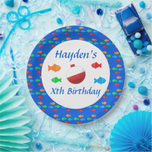 Prato De Papel Placa de papel de aniversário para peixes colorido