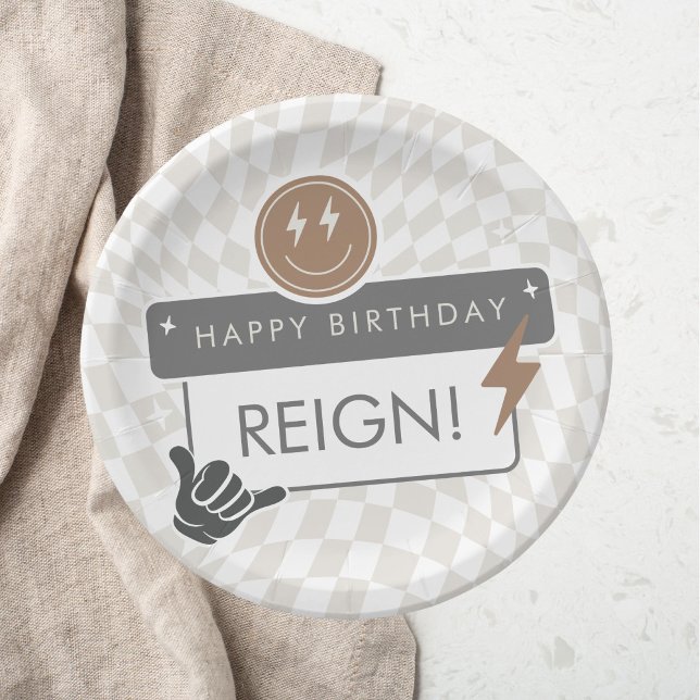 Prato De Papel Placa de papel de aniversário para rapazes Legal (Criador carregado)