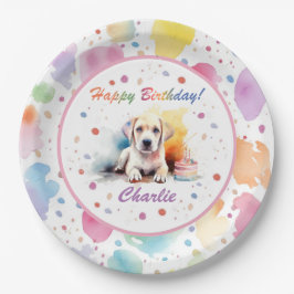 Prato De Papel Placa de papel de aquarela do Labrador Retriever