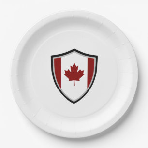 Prato De Papel Placa de papel de bandeira do escudo canadiano
