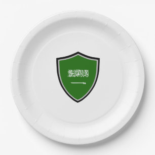 Prato De Papel Placa de papel de bandeira do escudo da Arábia Sa