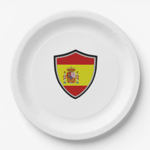 Prato De Papel Placa de papel de bandeira do escudo espanhol