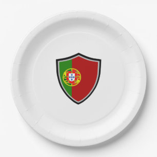 Prato De Papel Placa de papel de bandeira do escudo português