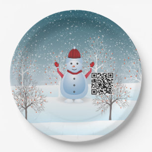Prato De Papel Placa de papel de boneco de neve de Natal