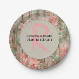 Prato De Papel Placa de Papel de Casamento Rustic Primavera Bloom