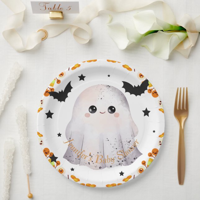 Prato De Papel Placa de papel de Chá de fraldas de Halloween pers (Casamento)