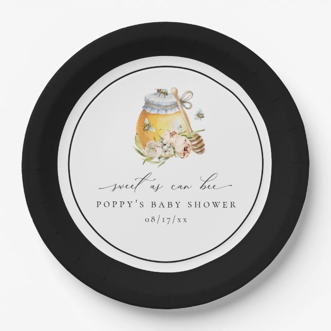 Prato De Papel Placa De Papel De Chá de fraldas, Doce Como Pode (Frente)