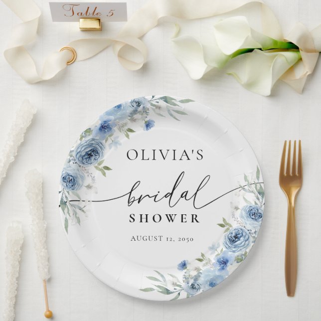 Prato De Papel Placa de papel de Chá de panela de marfim azul emp (Casamento)