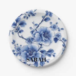 Prato De Papel Placa de papel de cor azul