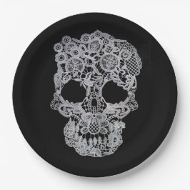 Prato De Papel Placa de papel de crânio de crochê