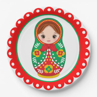 Prato De Papel Placa de papel de Doll Matryoshka
