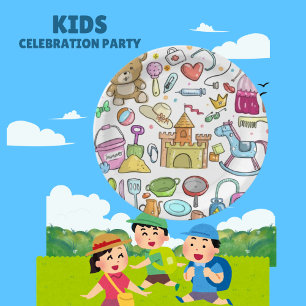 Prato De Papel Placa de Papel de Esboço para Bebê Moderno