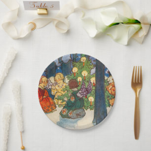 Prato De Papel Placa de papel de Feriado de Arte de Anjo de natai