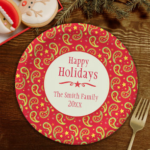 Prato De Papel Placa de papel de férias da paisagem natalina