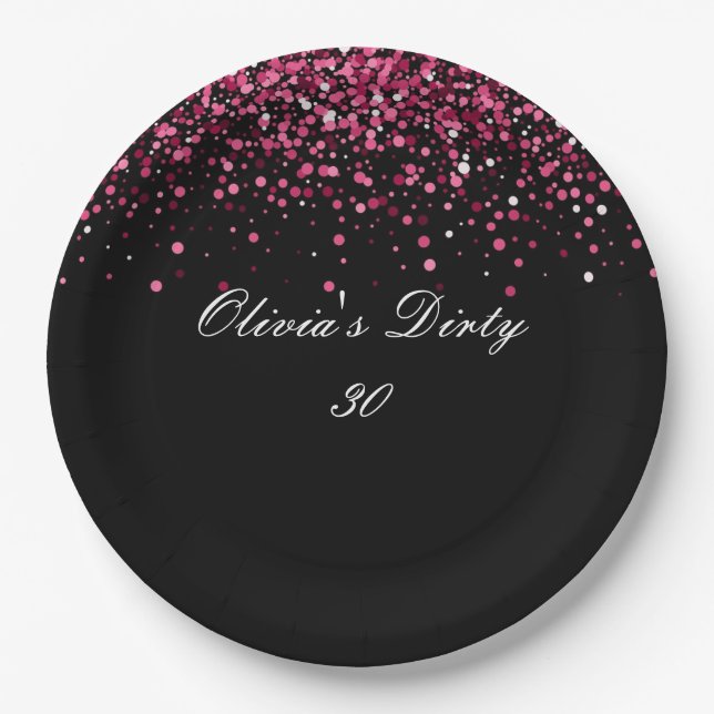 Prato De Papel placa de papel de festa de 30 anos (Frente)