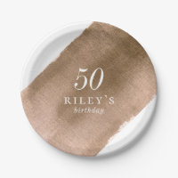 Placa de papel de Festa de aniversário Dourada met