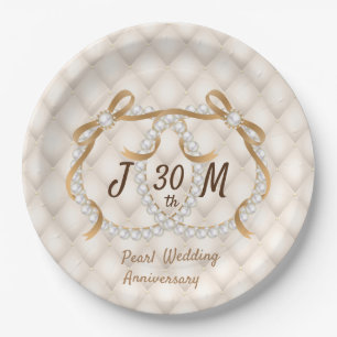 Prato De Papel Placa de Papel de Fita de Iniciais Personalizadas