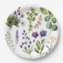 Prato De Papel Placa de Papel de Flores Selvagens