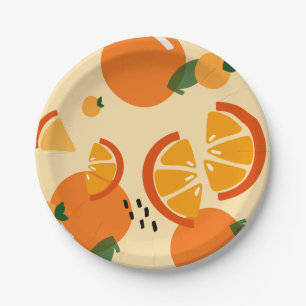 Prato De Papel Placa de papel de fruta de laranja doce