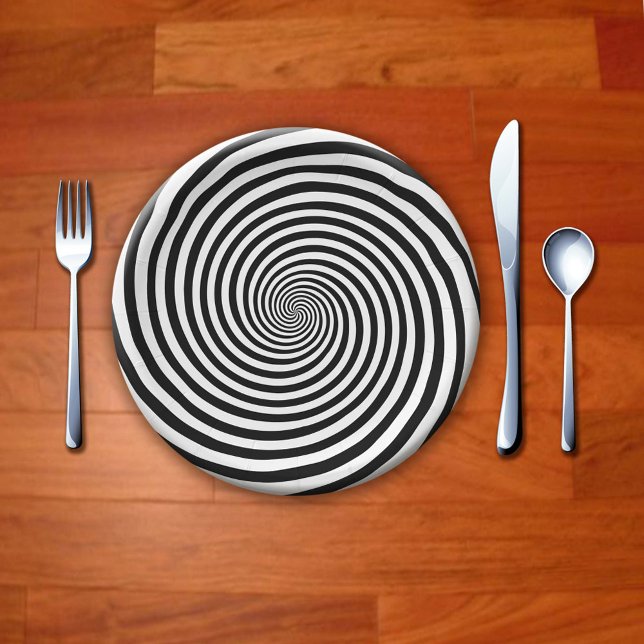 Prato De Papel Placa de papel de hipnose (Use these plates to keep your holiday or party table a little mysterious. )