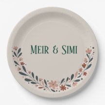 Placa de papel de janto floral verde