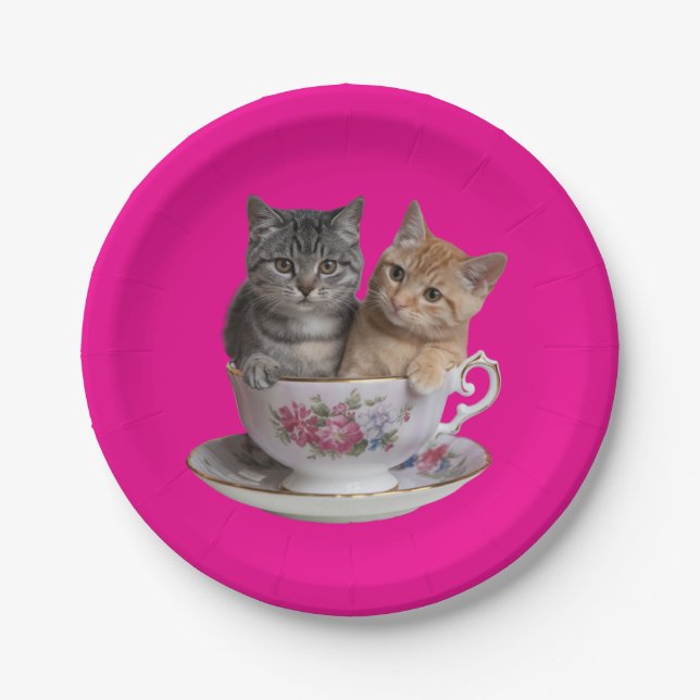 Prato De Papel Placa de papel de Kitten Tabby (Frente)