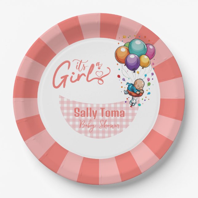 Prato De Papel Placa de papel de menina (Frente)