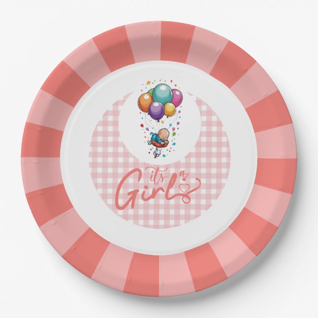 Prato De Papel Placa de papel de menina (Frente)