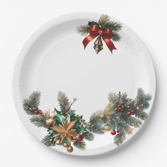 Prato De Papel Placa de Papel de Natal (Frente)