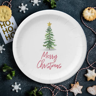 Prato De Papel Placa de papel de Natal em árvore de pinheiro de