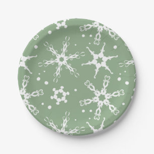 Prato De Papel Placa de papel de Natal em Floco de Neve Moderno