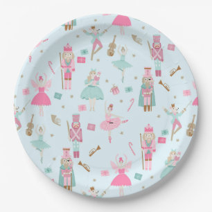 Prato De Papel Placa de papel de Natal rosa para Balé de quebra-