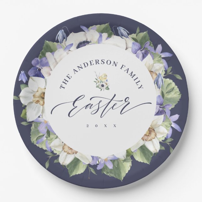 Prato De Papel Placa de papel de Páscoa flexível Elegante Primave (Frente)