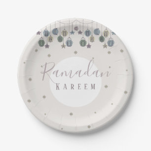Prato De Papel Placa de papel de Ramadan Kareem para o mês