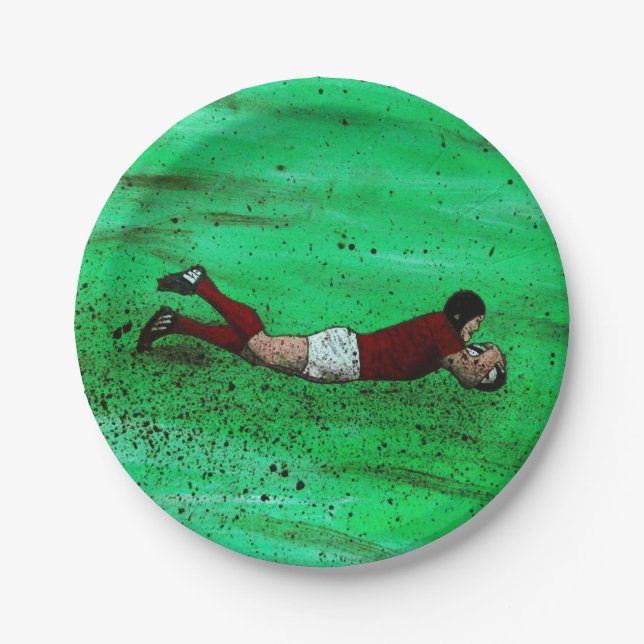 Prato De Papel Placa de papel de Rugby (Frente)