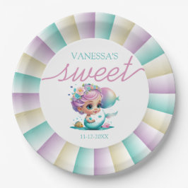 Prato De Papel Placa de papel de sereia bebê